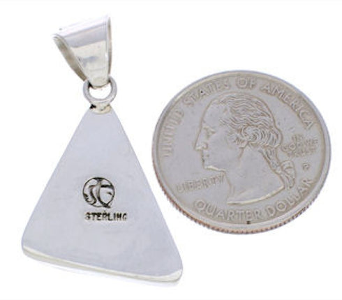 Multicolor Native American Village Design Silver Pendant EX30719